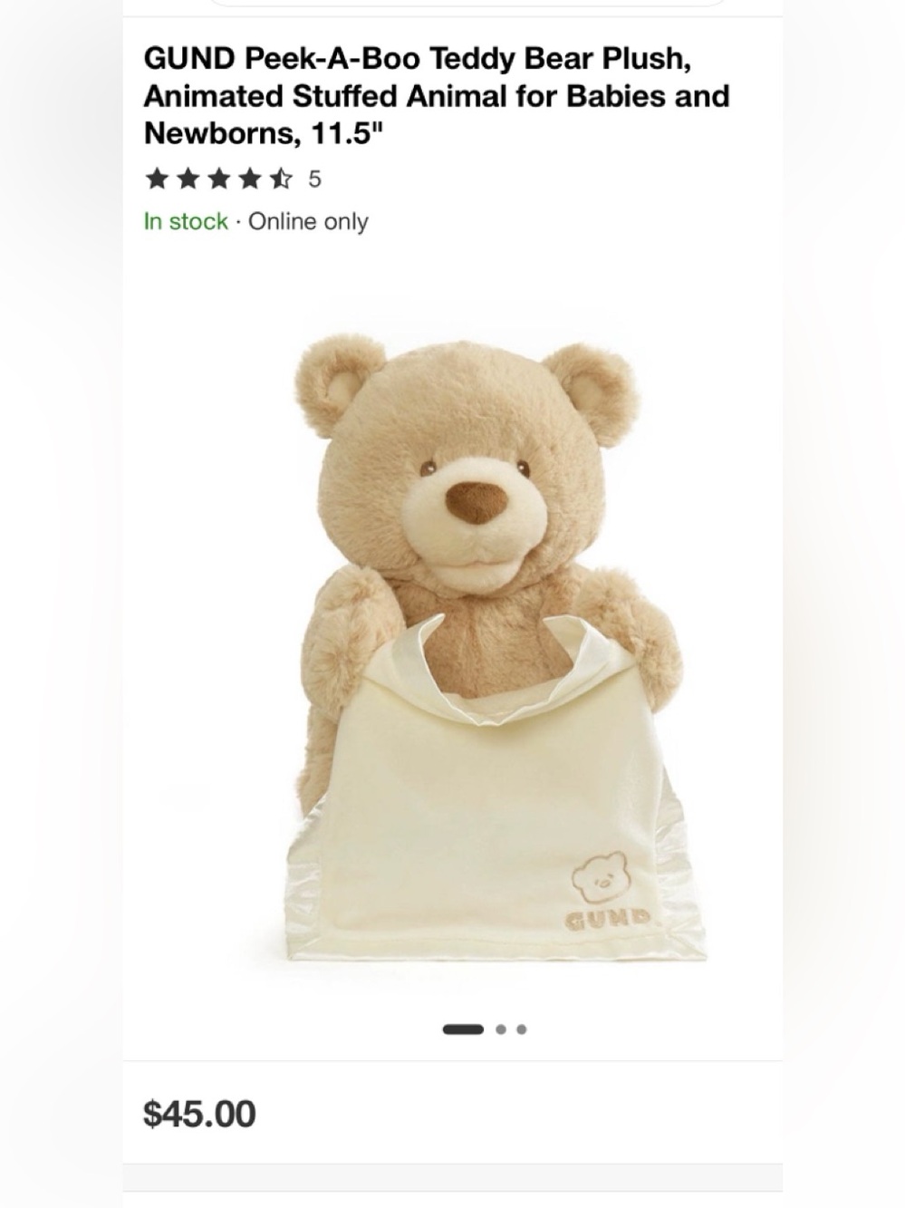 Adorable Tan Teddy Bear with Cream Blanket